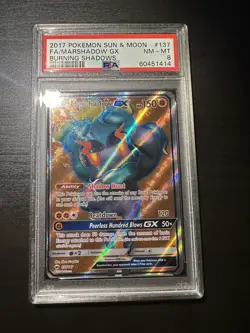 2017 Pokemon Marshadow GX 137/147 Sun & Moon Burning Shadows PSA 8 - Image 1