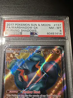 2017 Pokemon Marshadow GX 137/147 Sun & Moon Burning Shadows PSA 8 - Image 2