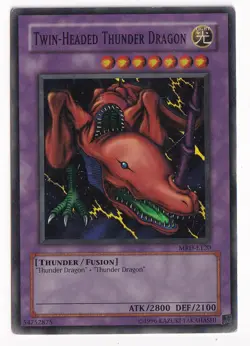 Yugioh Twin-Headed Thunder Dragon Metal Raiders MRD-E120 Unlimited Super Rare - Image 1