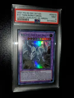 Yugioh 2021 Blue-Eyes Twin Burst Dragon 1st Ed. LDS2-EN019 PSA 9 - Image 2