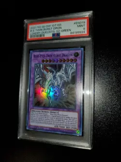 Yugioh 2021 Blue-Eyes Twin Burst Dragon 1st Ed. LDS2-EN019 PSA 9 - Image 4