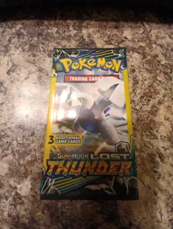 Pokemon Sun & Moon Lost Thunder 3 Card Booster Pack New/Sealed (Lugia Art) - Image 3