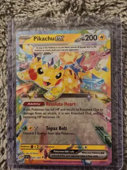 Pokemon TCG Pickachu EX Gold Hyper Rare Holo Card 2024 Surging Sparks - Image 1