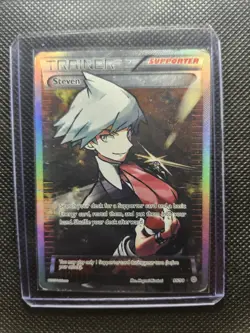 Pokemon TCG Steven Trainer Card Full Art Holo, XY Ancient Origins, Card 95/98 - Image 1
