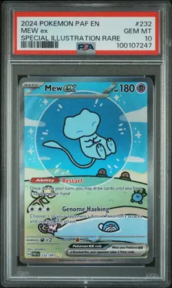 PSA 10 Mew Ex 232 Special Illustration Rare Paldean Fates Pokemon Card - Image 1