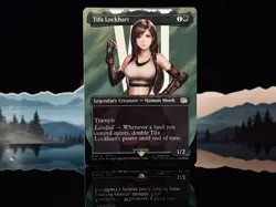 Tifa Lockhart #536 FIN R Rare (Borderless) (Surge Foil) - FINAL FANTASY MTG - Image 1