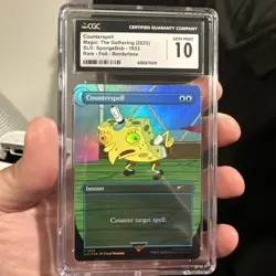 MTG Counterspell (1933) *RAINBOW FOIL* SECRET LAIR: SpongeBob CGC 10 Gem Mint 🔥 - Image 1