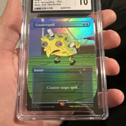 MTG Counterspell (1933) *RAINBOW FOIL* SECRET LAIR: SpongeBob CGC 10 Gem Mint 🔥 - Image 2
