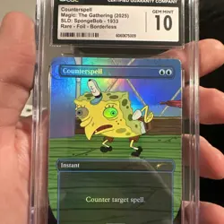 MTG Counterspell (1933) *RAINBOW FOIL* SECRET LAIR: SpongeBob CGC 10 Gem Mint 🔥 - Image 3