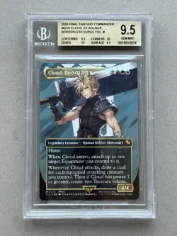 BGS 9.5 ~ Cloud, Ex-SOLDIER #210 Borderless SURGE FOIL ~ MTG Final Fantasy FIC - Image 1