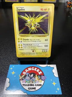 Zapdos 16/102 Base Set Holo Unlimited Rare Card Pokemon Card 1999 WoTC MP - Image 1