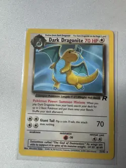 Pokemon Dark Dragonite Team Rocket Rare Regular 70 NM English 22/82 2000 Card - Image 1