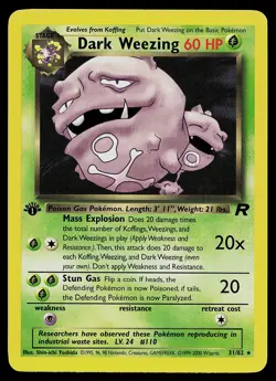 Pokemon Card - Dark Weezing 1st Edition Team Rocket 31/82 Rare - Image 1