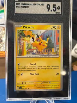 2023 Pokemon Pikachu 062/193 Paldea Evolved SGC 9.5 Mint+ Graded Card - Image 1