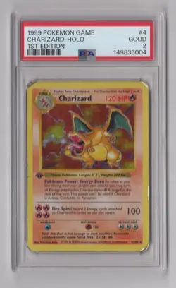 Charizard 1999 Pokemon Game Base Set Holo PSA 2 Graded Card 1st Edition #4 - Image 1