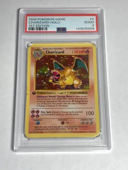 Charizard 1999 Pokemon Game Base Set Holo PSA 2 Graded Card 1st Edition #4 - Image 3