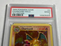 Charizard 1999 Pokemon Game Base Set Holo PSA 2 Graded Card 1st Edition #4 - Image 4