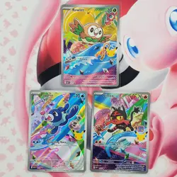 Rowlett 043 + Litten 044 + Popplio 045 - First Partner Pokemon Cards - #L90 - Image 1