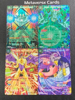 Dragon Ball Super Card Game EN #BT25 SPR Lot x 4 Majin Buu Boujack Nuova Shenron - Image 1