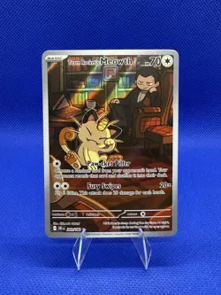 Team Rockets Meowth Destined Rivals Illustration Card 203/182 NM Condition - Image 1