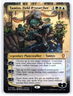 MTG NM Foil Tamiyo, Field Researcher (Borderless) 100 M Commander: Bloomburrow - Image 1