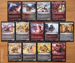 Set of 13 Kamigawa Neon Dynasty Samurai Showcase Creatures (MTG Red White) - Image 1