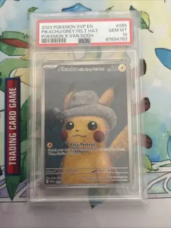 Pokemon Pikachu With Grey Felt Hat SVP 085 Van Gogh Promo Card - PSA 10 - Image 1
