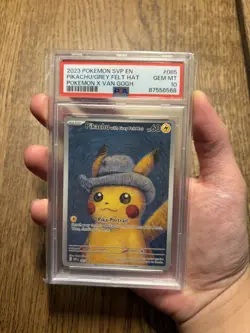 PSA 10 PIKACHU with Grey Felt Hat 085 | Van Gogh Promo Full Art Pokemon Card - Image 1