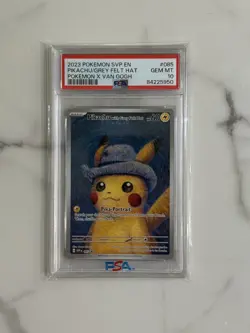 POKEMON PIKACHU VAN GOGH PROMO WITH GREY FELT HAT PSA 10 & VAN GOGH CARD! 🔥 - Image 1