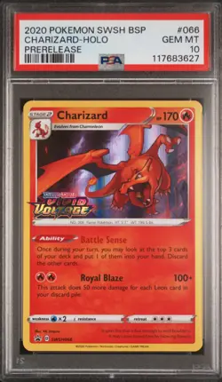 Pokemon Vivid Voltage Charizard Holo Prerelease Black Star Promo SWSH066 PSA 10 - Image 1
