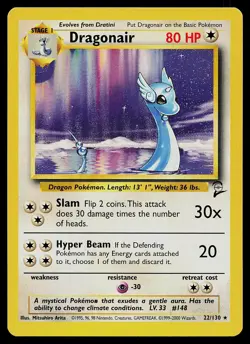 Pokemon Card - Dragonair Base Set 2 22/130 Rare - Image 1