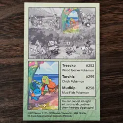 Pokemon Hoenn Starters Treecko Torchic Mudkip Art Card 2021 Promo - Image 2