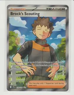 Brock's Scouting Ultra Rare Full Art Pokemon Card JTG 179/159 - Image 1