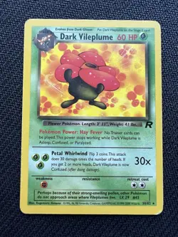 Dark Vileplume 30/82 Non Holo Rare Team Rocket Pokemon Card MP - Image 1