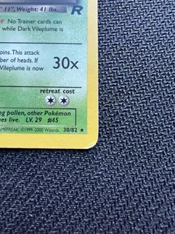 Dark Vileplume 30/82 Non Holo Rare Team Rocket Pokemon Card MP - Image 4