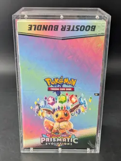 Pokemon SV8.5 Prismatic Evolutions Sealed Booster Bundle Display W/Acrylic Case - Image 1