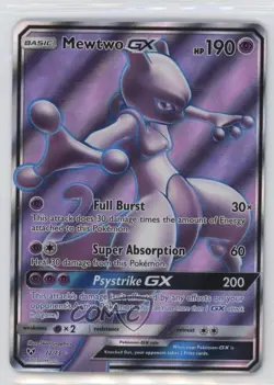 Full Art - Mewtwo GX Pokemon Sun & Moon Shining Legends #72 - Image 1