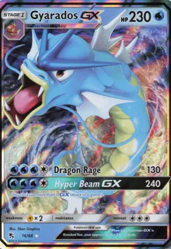 2019 Pokemon Hidden Fates Gyarados GX 16/68 Ultra Rare Holo SM Sun & Moon NM - Image 1