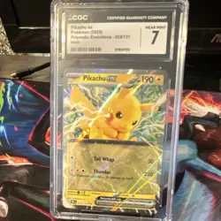 Pokemon TCG Pikachu ex 028/131 Prismatic Evolutions Double Rare Holo CGC 7 fresh - Image 1