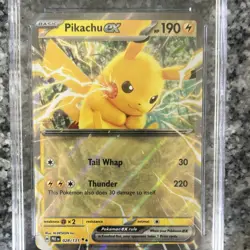 Pokemon TCG Pikachu ex 028/131 Prismatic Evolutions Double Rare Holo CGC 7 fresh - Image 3