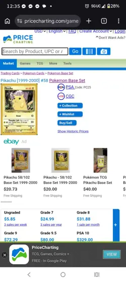 Pikachu 58/102 Yellow Cheeks Base Set Pokemon Card WOTC 1999 - Image 4