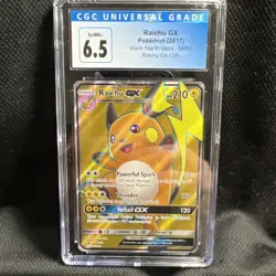 CGC 6.5!! 2017 Pokemon Black Star Promos RAICHU GX SM90 Graded! Sweet! - Image 1