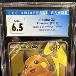 CGC 6.5!! 2017 Pokemon Black Star Promos RAICHU GX SM90 Graded! Sweet! - Image 4