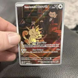 2025 Pokemon Full Art / Illustration Rare Holo Team Rocket’s Meowth (203/182) NM - Image 1