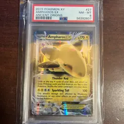 2015 Pokemon XY Ampharos Ex Holo Ancient Origins 27/98 PSA 8 - Image 1