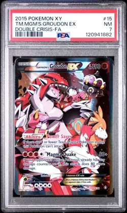 2015 Pokemon XY Double Crisis Full Art TM.Mgm's.Groudon Ex #15 PSA 7 ES6 - Image 1