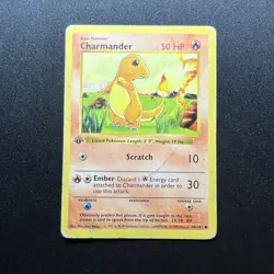 Pokemon TCG Charmander #46/102 Base Set 1st Edition HP - Image 1