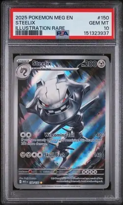 2025 Pokemon Mega Evolution Steelix Illustration Rare #150/132 PSA 10 GEM MINT - Image 1