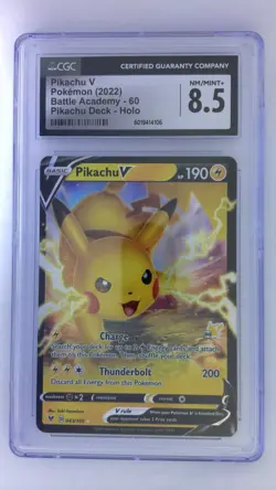 Pikachu PROMO 043/185 Battle Academy Pikachu Deck Graded CGC 8.5*Slight crack* - Image 1