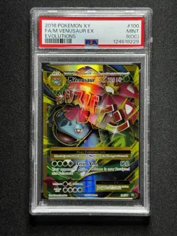 PSA 9 OC Pokemon M Venusaur EX #100 Evolutions FA MISCUT ERROR! - Image 1